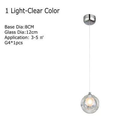 Decorbites™ Klar-Glas-Lüster mit bunten Wandlampen, LED-Hängeleuchte für Wohnzimmer und Kinderzimmer
