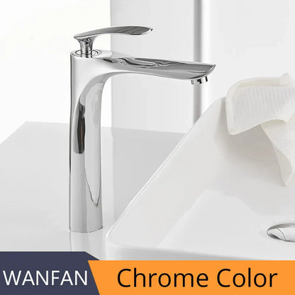 DecorBites™ Gold Chrome Finish Brass Basin Faucet Hot Cold Water Mixer