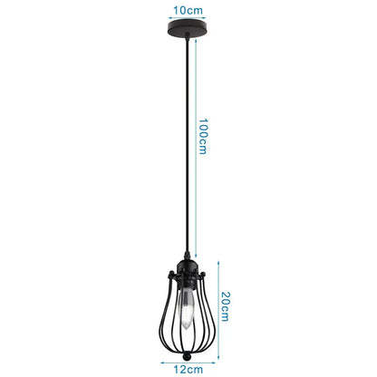 DecorBites™ Adjustable Industrial Wall Light Rustic Wire Metal Cage Sconce