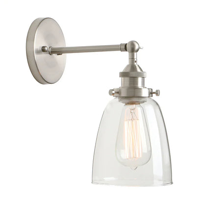 Decorbites™ Lámpara de Pared de Vidrio Transparente: Luminaria de Espejo Moderna para Decoración Vintage en Interiores