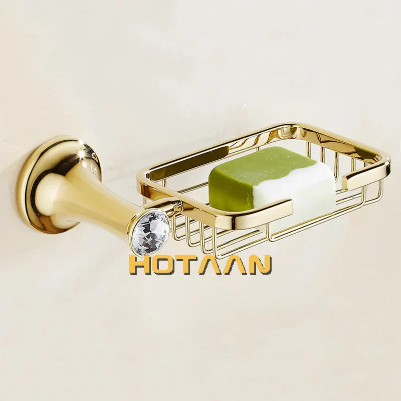DecorBites™ Gold Bathroom Hardware Set: Towel Rack, Toilet Paper Holder, Towel Bar, Hook