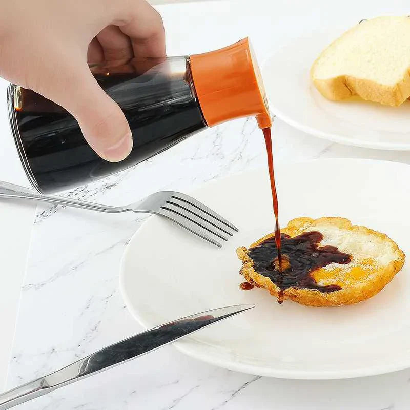 Botella para condimentos DecorBites™ de 170 ml con diseño a prueba de fugas para aceite, salsa de soja y vinagre