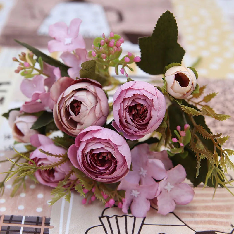 DecorBites™ Autumn Silk Tea Rose Gerbera Daisy for Wedding and Home Decor