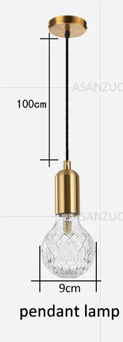 DecorBites™ Brass Pendant Lamp for Dining Bedroom Living Room Wall Light