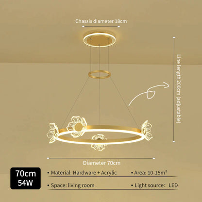 DecorBites™ Crystal Chandelier: Modern Luxury LED Lighting for Bedroom, Living Room, and Restaurant