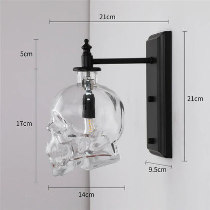 Decorbites™ Glas-Schädel-Wandleuchte: Nordisch-industrielle Vintage-LED-Wandleuchte für Wohnzimmer & Schlafzimmer.