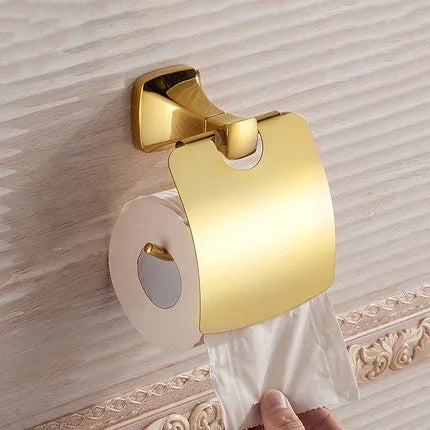 DecorBites™ Gold Bathroom Hardware Set for Towels, Paper, Brushes, and More