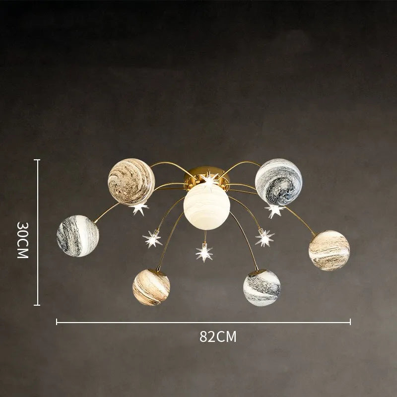 DecorBites™ Glass Ball Planet Chandelier for Kids Room and Living Room