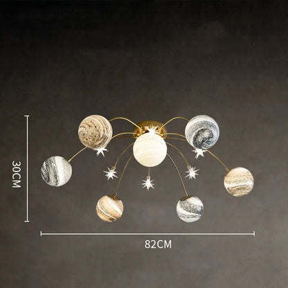 DecorBites™ Glass Ball Planet Chandelier for Kids Room and Living Room