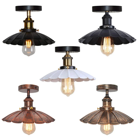 DecorBites™ Iron Ceiling Light: Vintage Industrial Flush Mount for Home Bedroom Kitchen Living Room