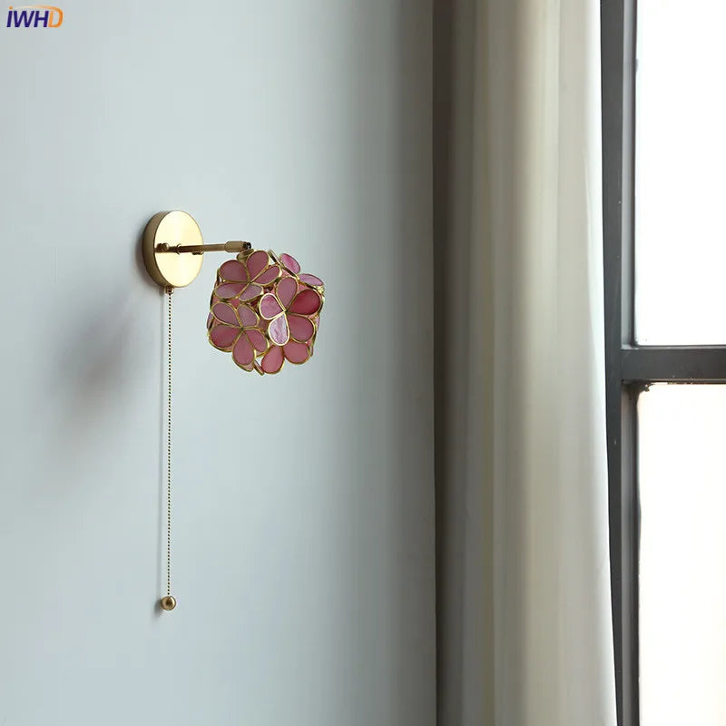 DecorBites™ LED Petal Wall Sconce Modern Nordic Style Pull Chain Switch Stair Mirror Light