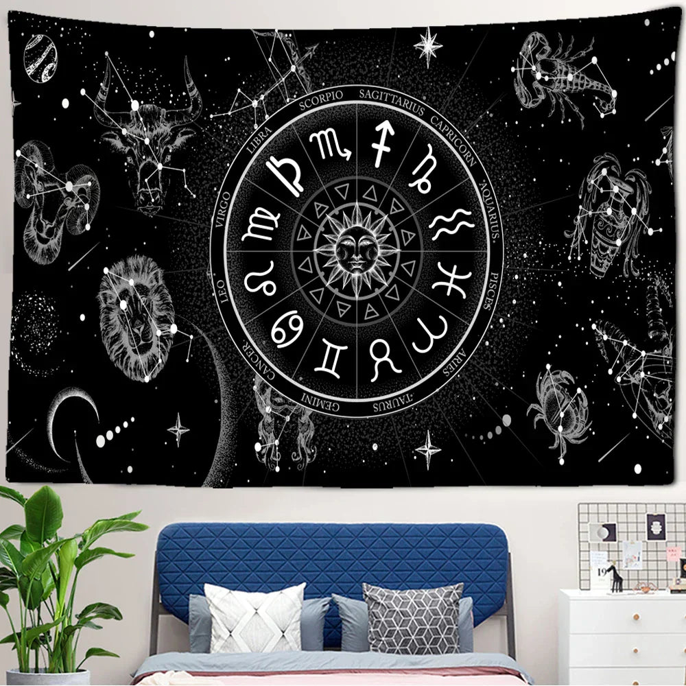 Decobites Sun and Moon Mandala Tapestry - Hippie Dorm Decor Rug