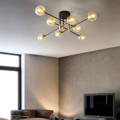 Nordic bubble ball chandelier E27 LED retro light For Bedroom Living Room Study Home Lamps Indoor Gold black chandelier