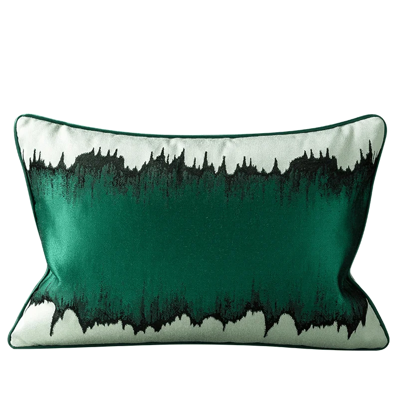 غطاء وسادة مربع من قماش الجاكار بتصميم منظر طبيعي آسيوي من DecorBites™ مقاس 45×45 سم