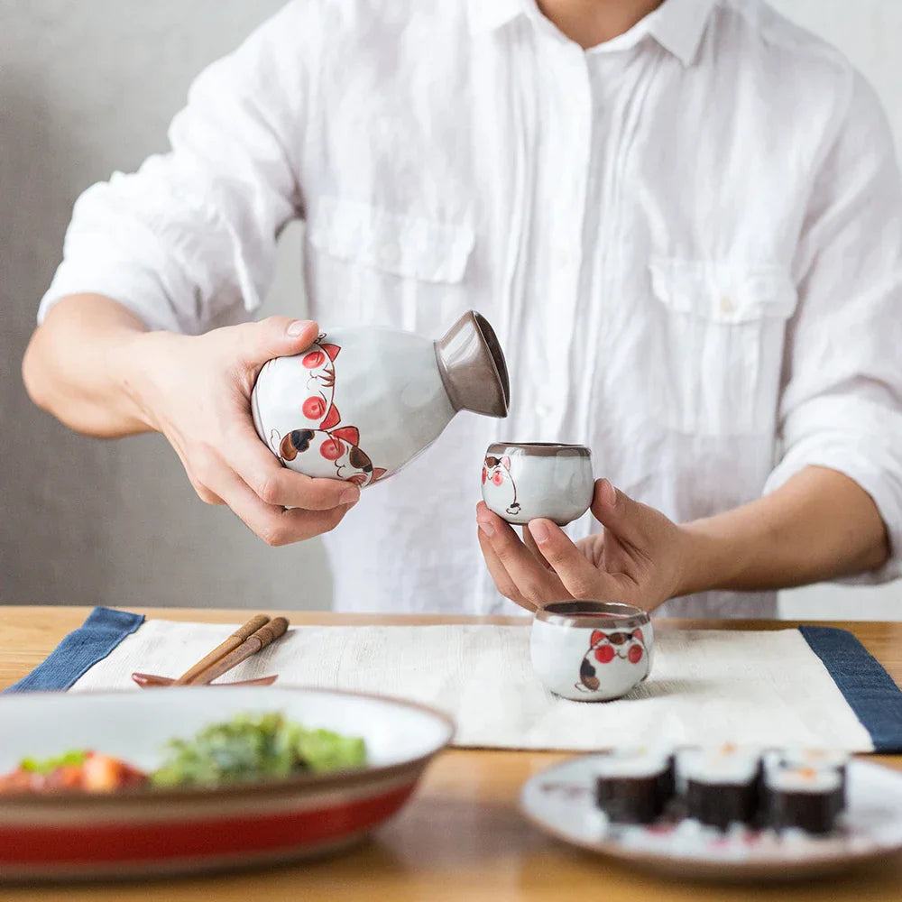 DecorBites™ Japanese Ceramic Sake Wine Cup Set - KL-001 | Small Drinking Collection