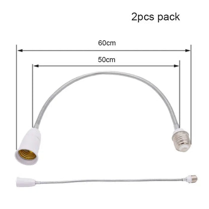 DecorBites™ Gooseneck E27 to E27 Base Extension Adaptor for Lamp Bulb Holder
