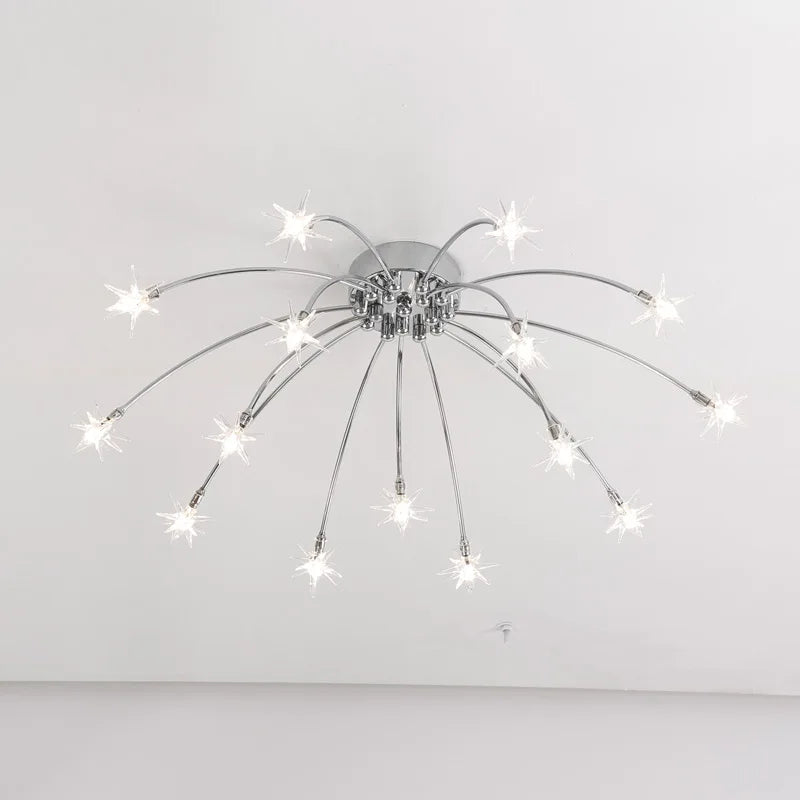 DecorBites™ Chrome Metal LED Chandelier - Nordic Design Home Lighting for Living Room, Bedroom, Kitchen