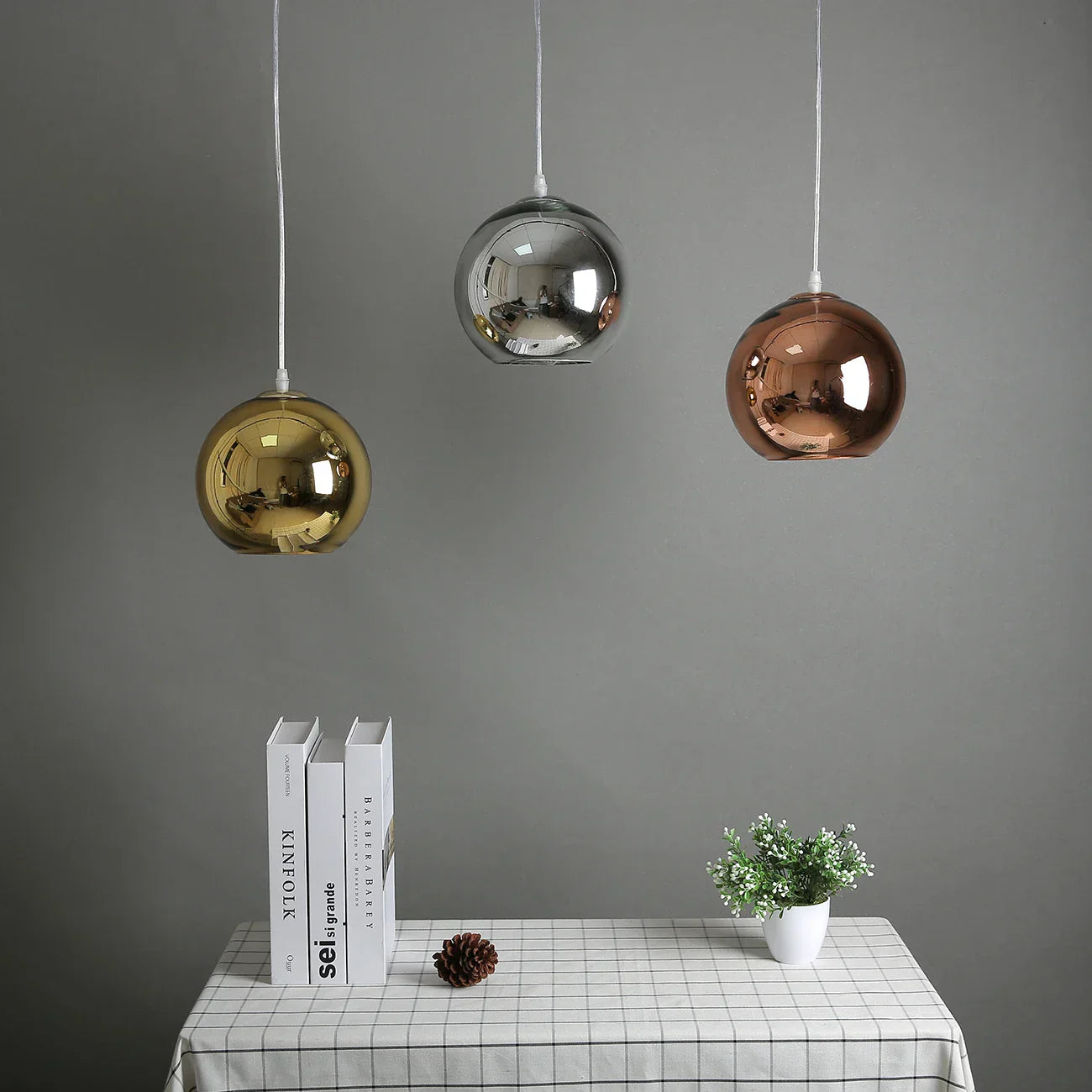 DecorBites™ Glass Bubble Ball LED Pendant Lights for Living Room, Kitchen, and Dining Room