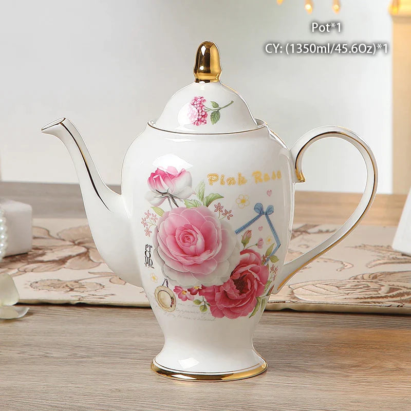 Tetera DecorBites™ de porcelana fina: Elegante cafetera de porcelana europea para amantes del té.