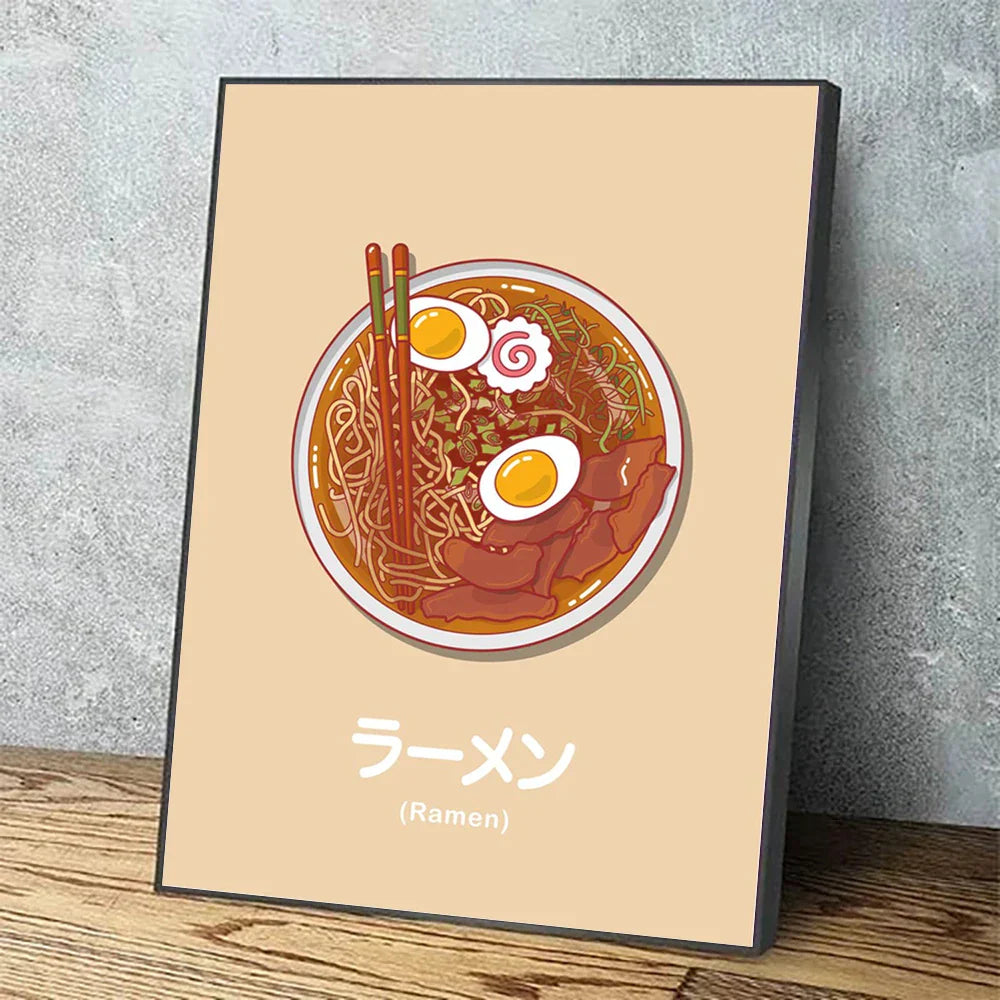DecorBites™ Japanese Narutomaki Ramen Wall Art Print for Modern Home Decoration