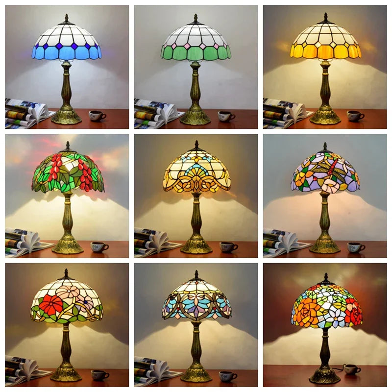 Decorbites™ Libelle Tiffany Bleiglas Tischlampe Vintage Schreibtisch Restaurant Schlafzimmer Beleuchtung