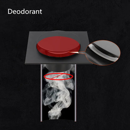 DecorBites™ Brass Shower Floor Drain Black/Chrome Square Cover Grate Waste