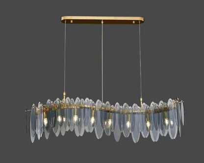 DecorBites™ LED Glass Metal Leaf Chandelier: Luxury Postmodern Lighting for Home Decor, Bedroom, Living Room