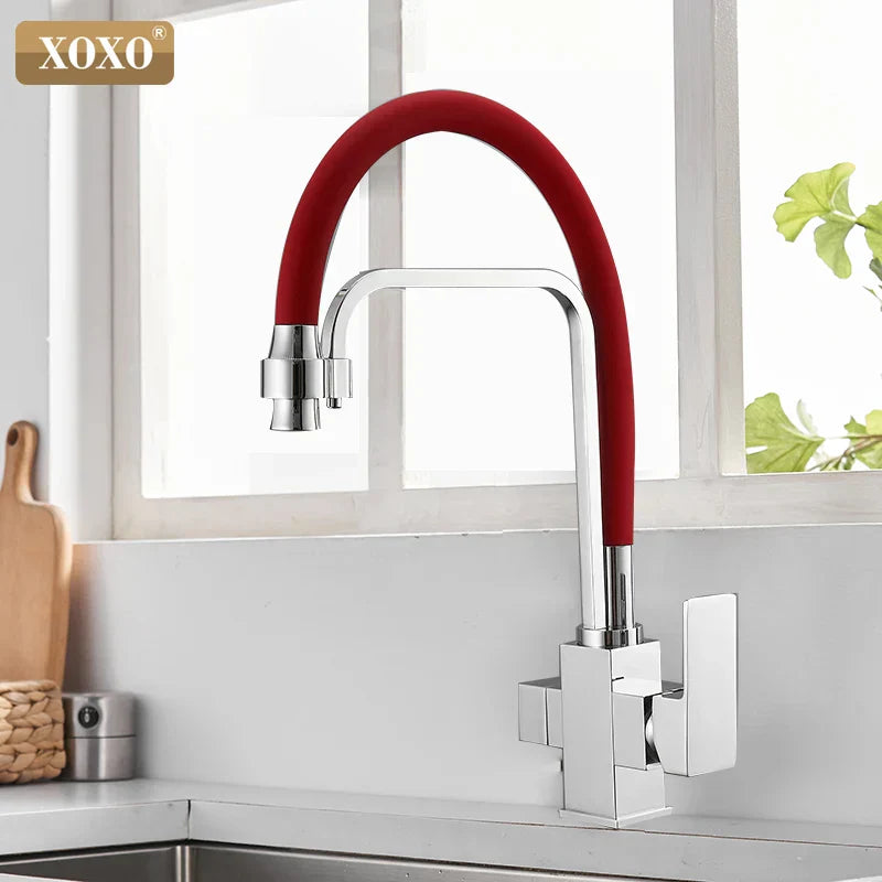 DecorBites™ Black 360° Rotation Filter Kitchen Faucet Single Hole Mixer Tap Pure Water