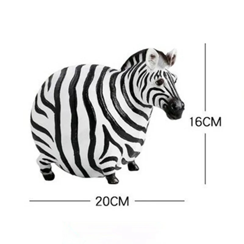 DecorBites™ Big Belly Zebra Resin Sculpture: Modern Decor for Home, Office, Living Room
