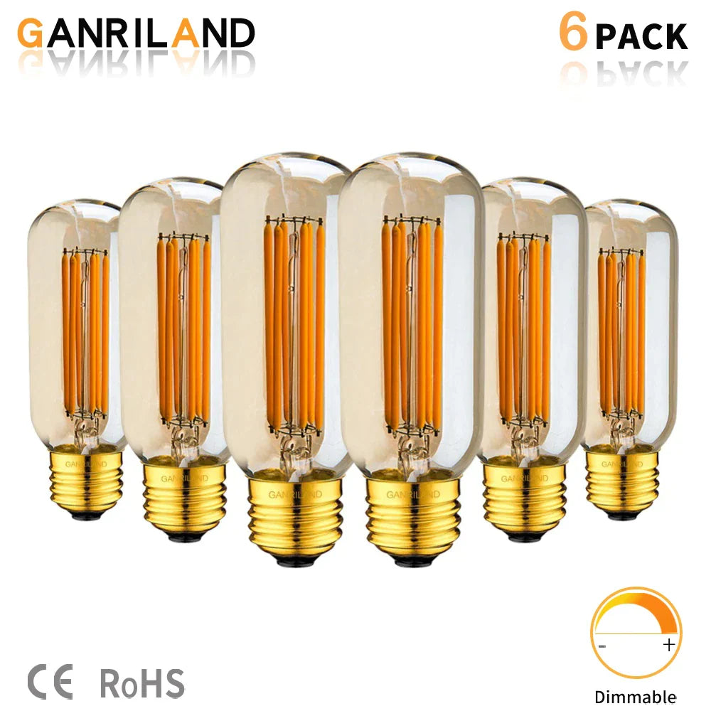 DecorBites™ 6W 220V LED Tubular Filament Bulb Gold Tint Dimmable E26 E27 2200K