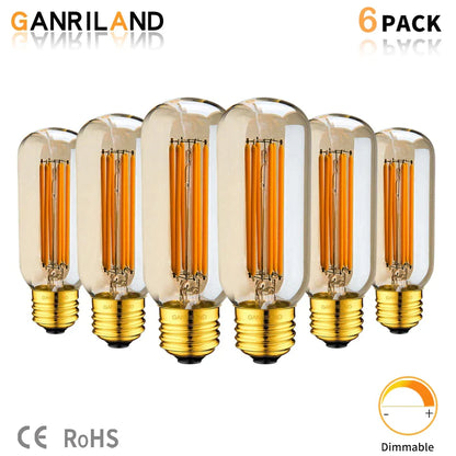 DecorBites™ 6W 220V LED Tubular Filament Bulb Gold Tint Dimmable E26 E27 2200K