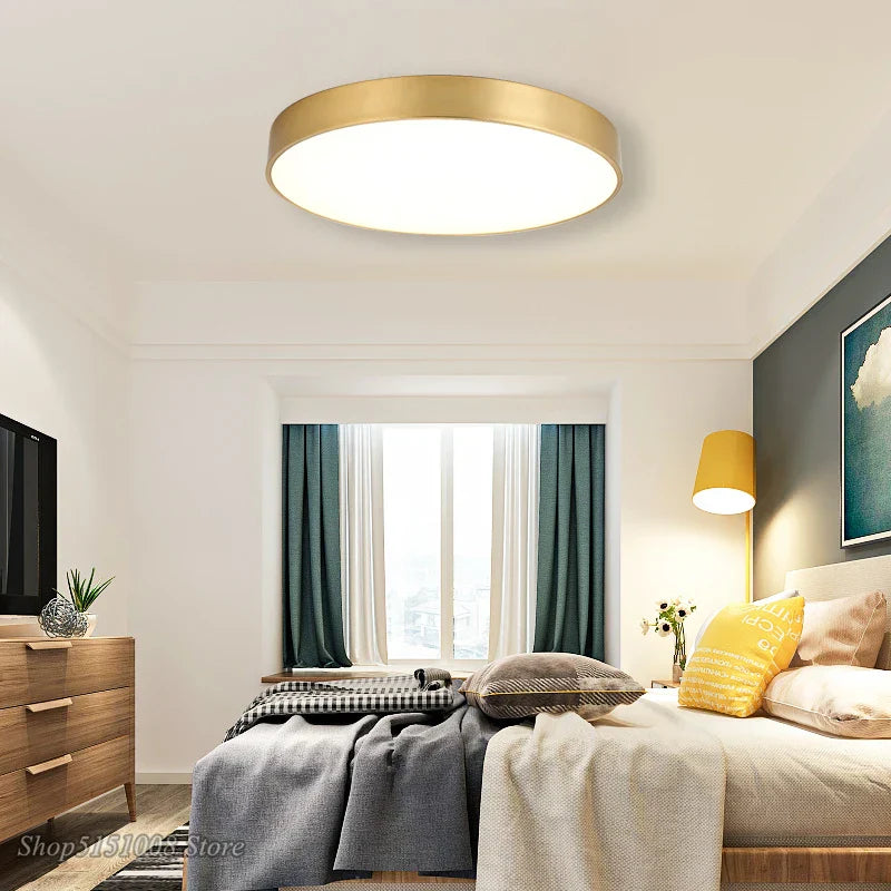DecorBites™ Gold Acrylic LED Ceiling Light - Modern Ultra-Thin Surface, Nordic Design