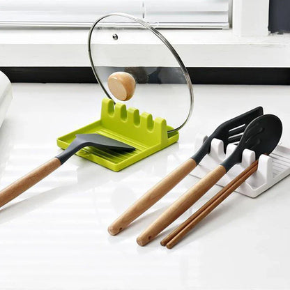 DecorBites™ Kitchen Utensil Stand Pot Lid Holder Spatula Organizer Spoon Rest