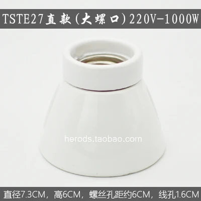 DecorBites™ Ceramic E27 Lamp Bulb Holder Base, Table Ceiling Fitting Socket Lampholder