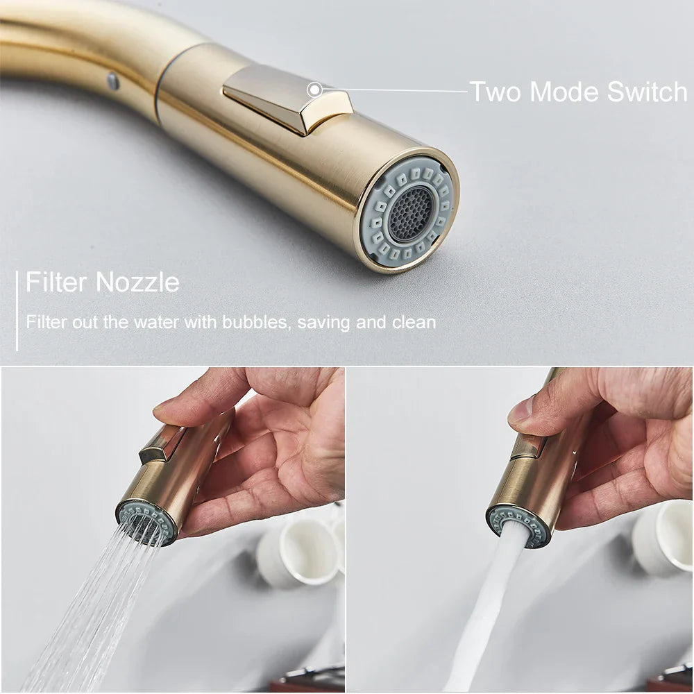 Grifo de Oro Decorbites™ con Control de Sensor Táctil para una Experiencia de Mezclador Sensible
