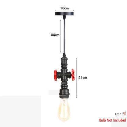 DecorBites™ Iron Pipe Pendant Lights Holder Retro Loft Indoor Ceiling Hanging Lamp