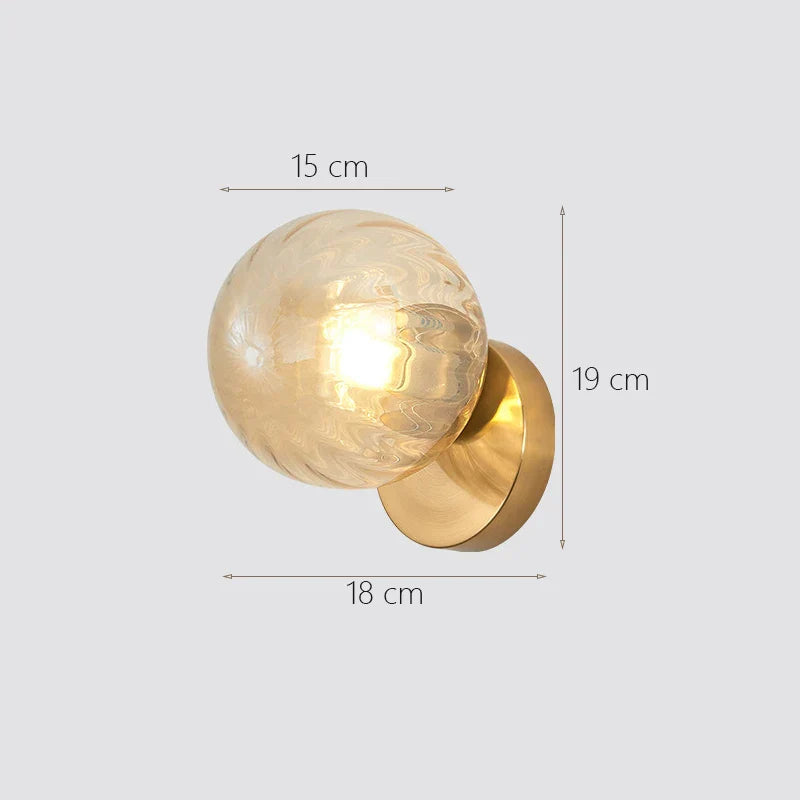 Lámpara de pared de bola de cristal DecorBites™: Estilo nórdico minimalista moderno, iluminación de lujo para el dormitorio