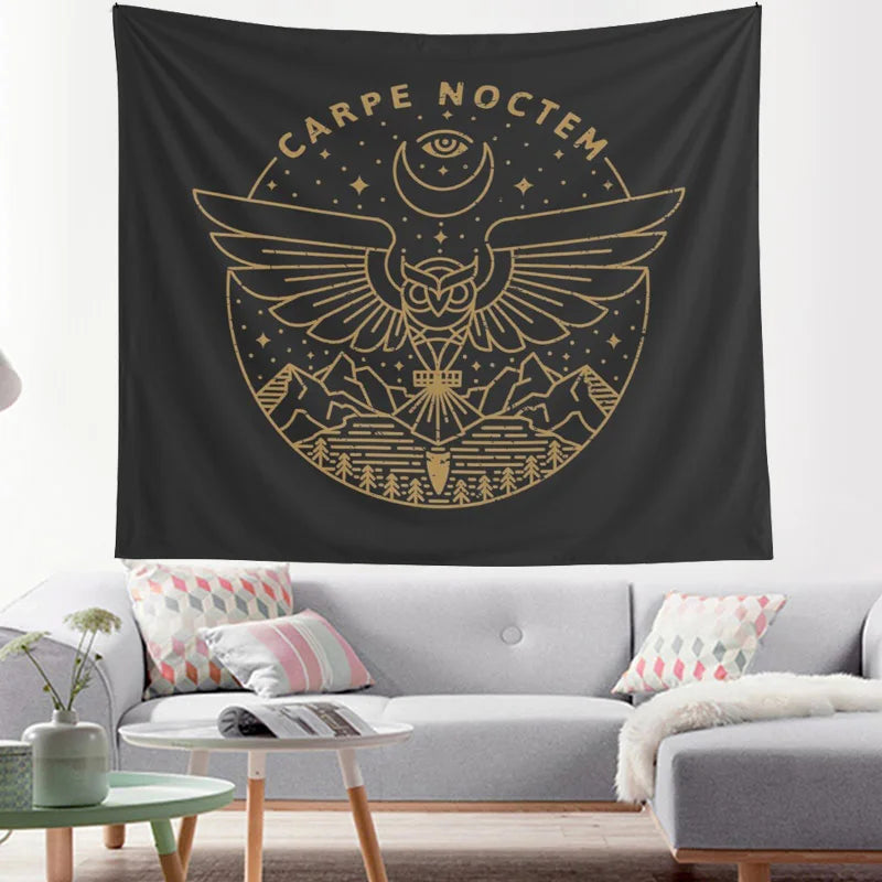 Viking Raven Tapestry for Living Room Decor by Decobites