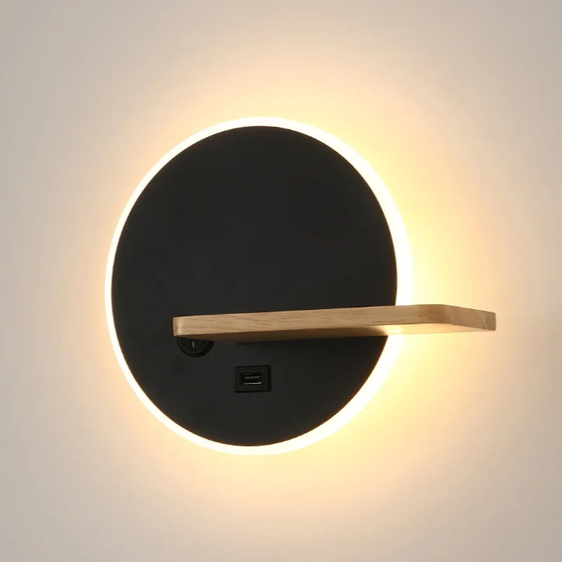 DecorBites™ LED Wall Lamp with USB Charging Port and Switch - Indoor Lighting for Bedside