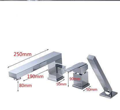 DecorBites™ Brushed Gold 3-Hole Widespread Bath and Shower Faucet with Hand Shower Head