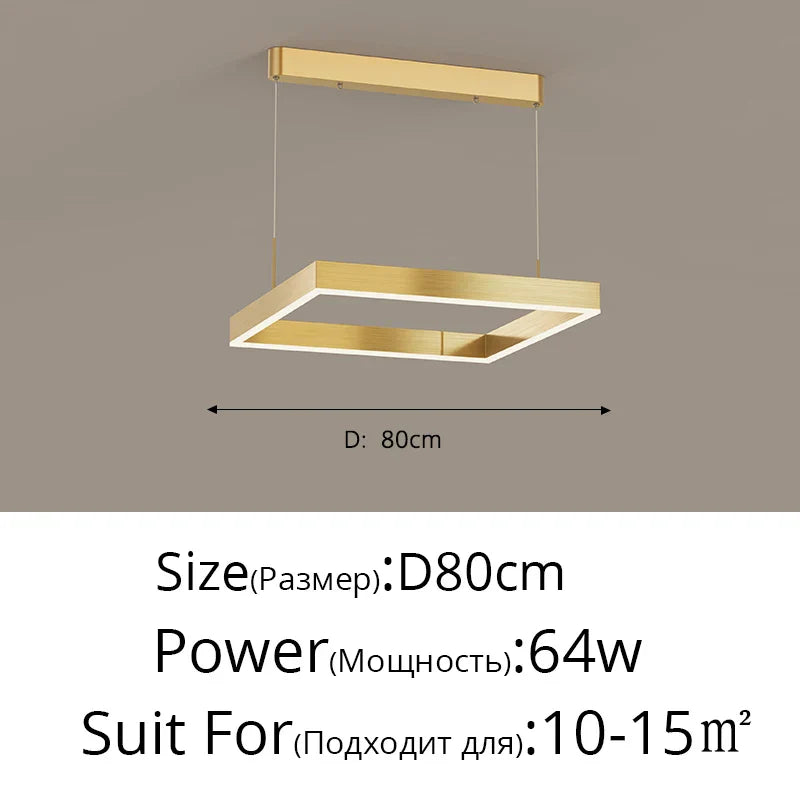 DecorBites™ LED Chandelier: Modern Aluminum Luster Lamps for Bedroom, Hall, Dining, Living Room