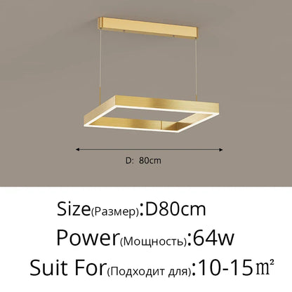 DecorBites™ LED Chandelier: Modern Aluminum Luster Lamps for Bedroom, Hall, Dining, Living Room
