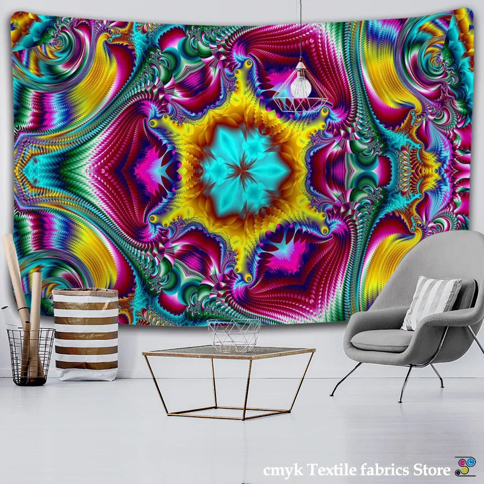 Decobites Trippy Tapestry Hippie Wall Hanging for Witchcraft Decor