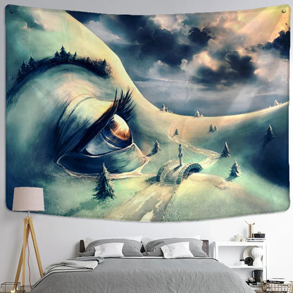 Decobites Mountain River Psychedelic Tapestry Wall Hanging Home Decor