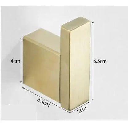 DecorBites™ Brushed Gold Stainless Steel Robe Hook Wall Mounted Bathroom Hardware Hanger