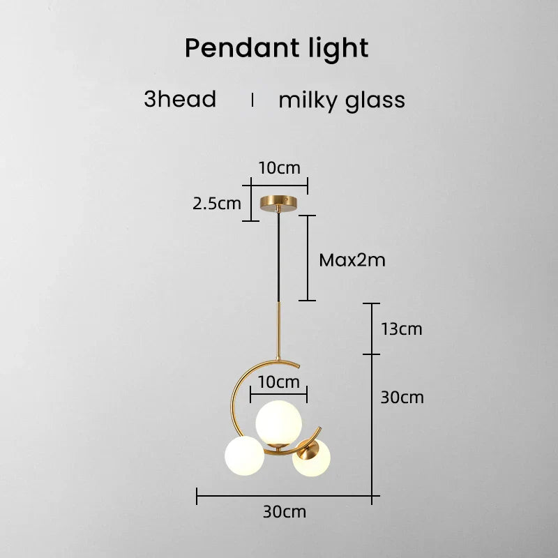 Decorbites™ Gold-Glas-Kugelleuchter für Wohnzimmer Küche Schlafzimmer - 220V 110V