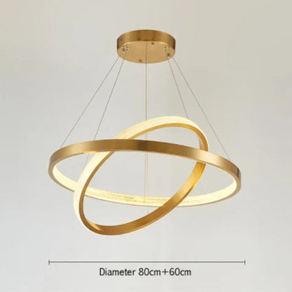DecorBites™ Gold Circle Chandelier Creative LED Lighting Modern Indoor Fixtures
