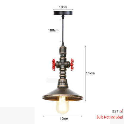 DecorBites™ Iron Pipe Pendant Lights Holder Retro Loft Indoor Ceiling Hanging Lamp