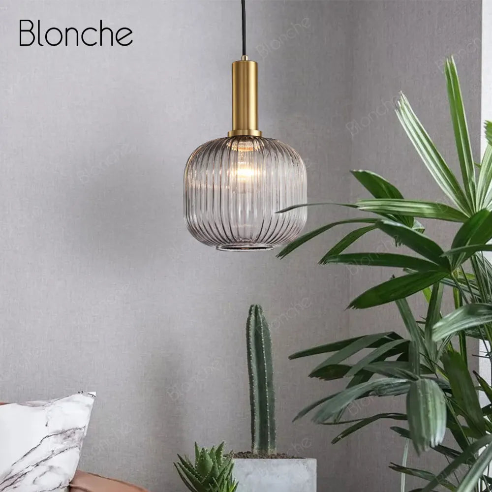 DecorBites™ LED Gold Chandelier Stained Glass Pendant Lamps for Home Decoration