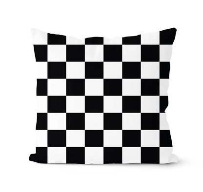 طقم أغطية وسائد هندسية باللونين الأبيض والأسود من DecorBites™ - وسادة لتزيين الأريكة المنزلية
